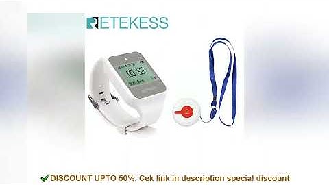 Retekess Caregiver Pager Nurse Calling Patient Help System  Wireless TD009 Call Button + TD108 Watch