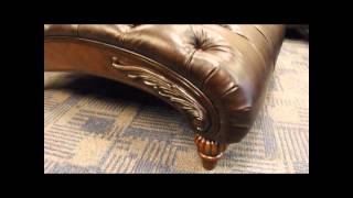 TUFTED LEATHER VICTORIAN ERA CHAISE LOUNGE / ACCENT CHAIR Tufted Leather Victorian Era Chaise Lounge / Living Room Accent Chair San Tan Furniture in Mesa 9115 E Baseline Rd Suite C102