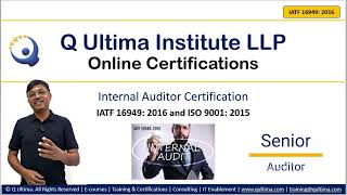 Internal Auditor - QMS (ISO 9001/IATF 16949)