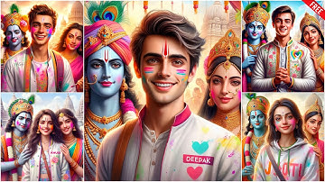 Create Viral Holi Name Images With Krishna & Radha || Bing image creator tutorial FREE || Bing Ai