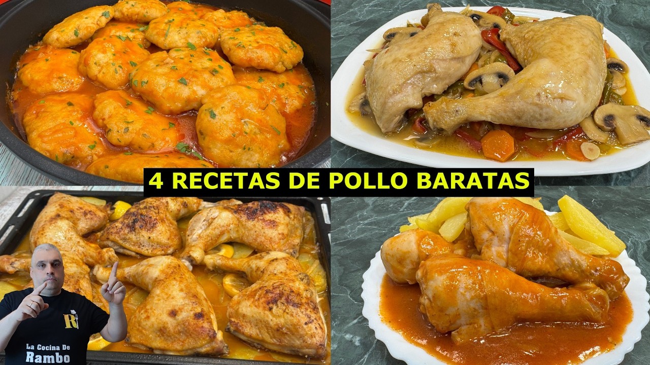 4 Recetas de Pollo Baratas y Muy Fáciles 😃 ¡Te encantará! BRUTAL