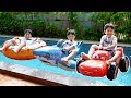 예준이의 마법 수영장 튜브놀이 맥퀸 자동차, 상어, 아이스크림 풍선놀이 Kids Swimming Pool Inflatable Toys Play