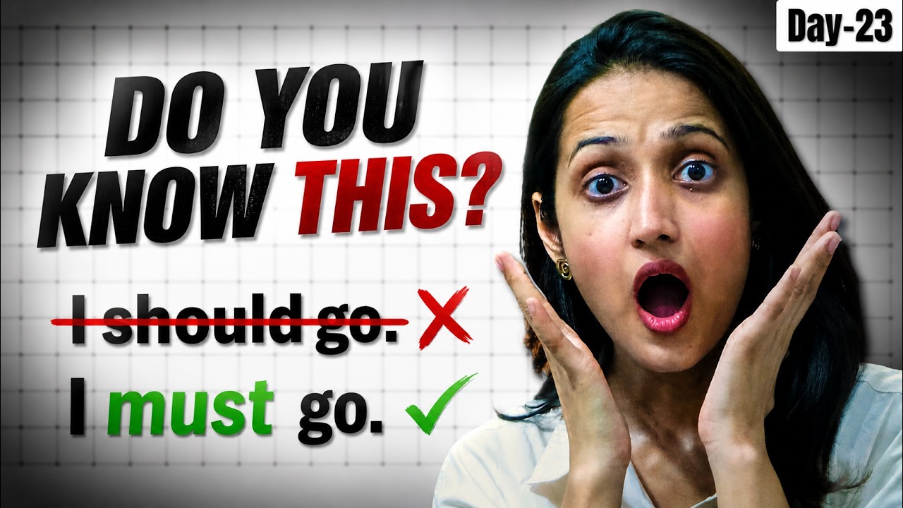 Day 23 | 3 Uses of Must | Modal Verb | English Mastery Course | Basic ...