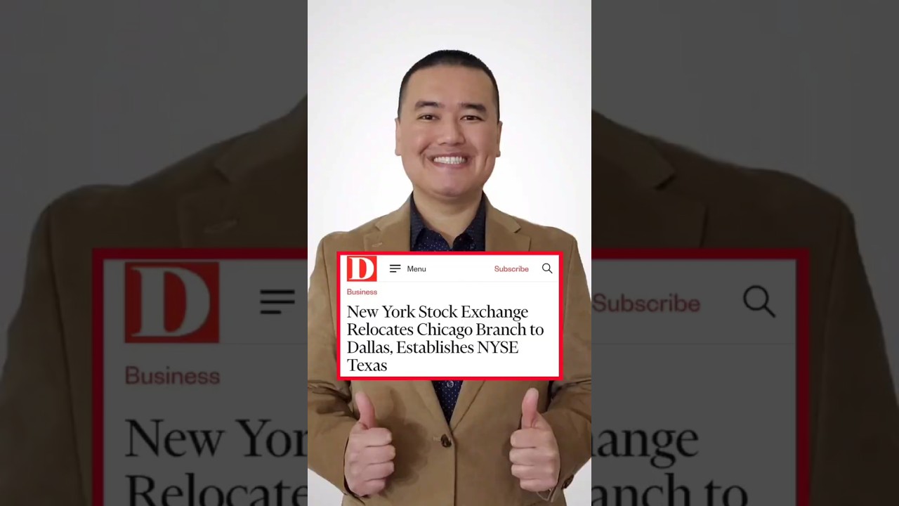 The New York Stock Exchange (NYSE) is moving its Chicago branch to Dallas! 