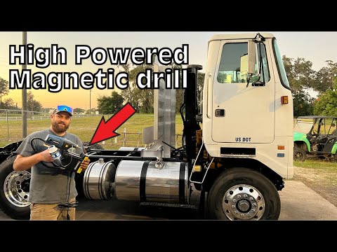 YouTube thumbnail: Cutting through STEEL like BUTTER with a MAG Drill! Oil Tank Mounted!