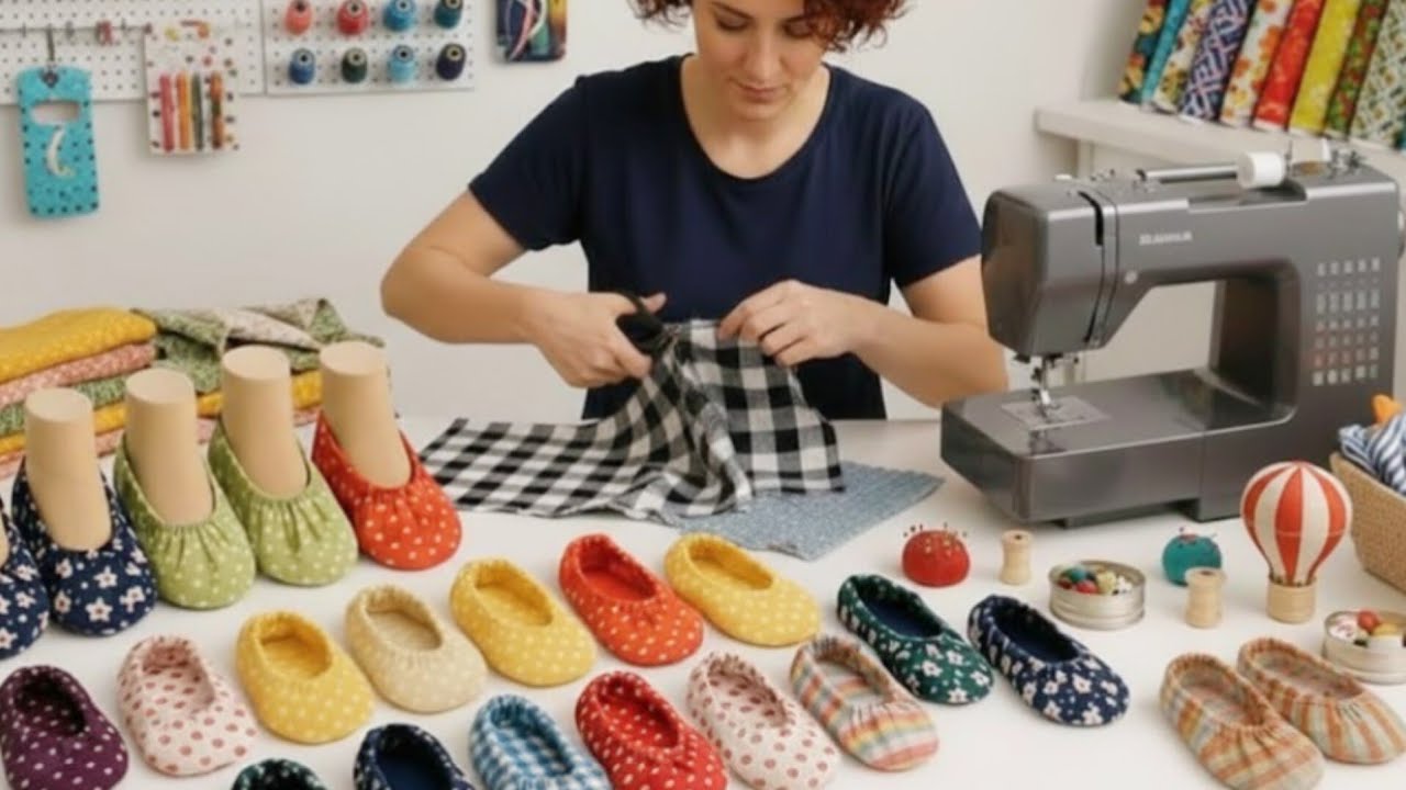 Тапочки из переработанной ткани | Легко сшить, продать, заработать деньги ‼️
