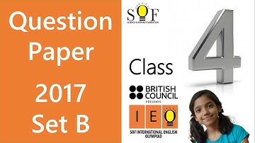 IEO English Olympiad Class 4 Question paper 2017 Set B
