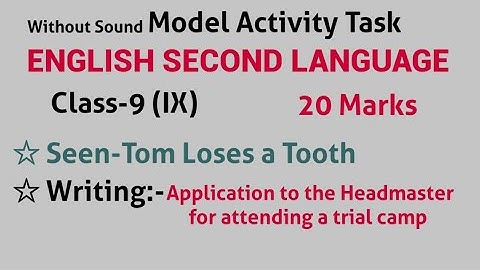 Model Activity Task Class ix 9 English Second Language