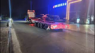 shanghai trailer heavy duty low flatbed trailer export video