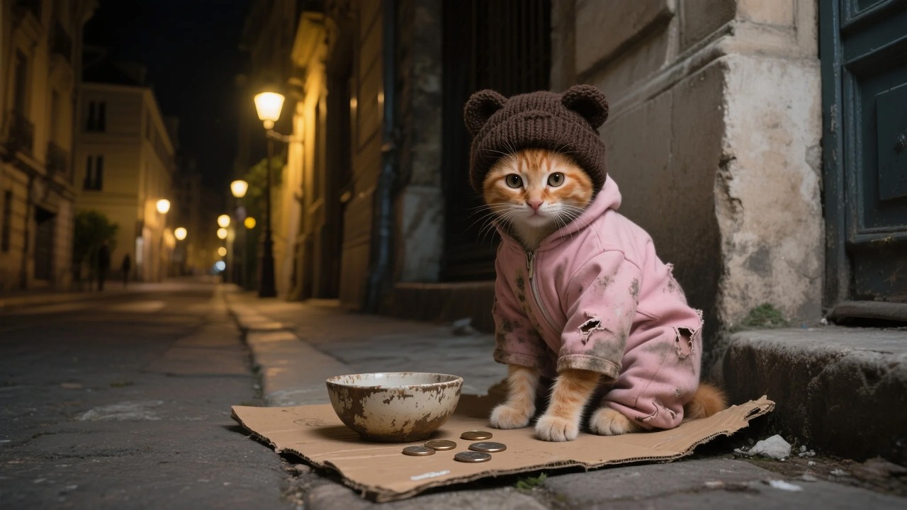 Ginger Kitten becomes homeless? 😿🌑Where is Mama Cat?