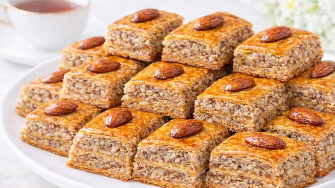 These  Almond Diamonds Melt in Your Mouth | Easy Layered Baklava-Style Dessert