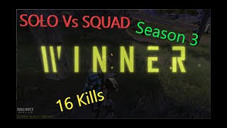 Solo Vs Squad | Call Of duty Mobile | Battle Royale | Season 3|16 kills #codm #solovssquad #season3