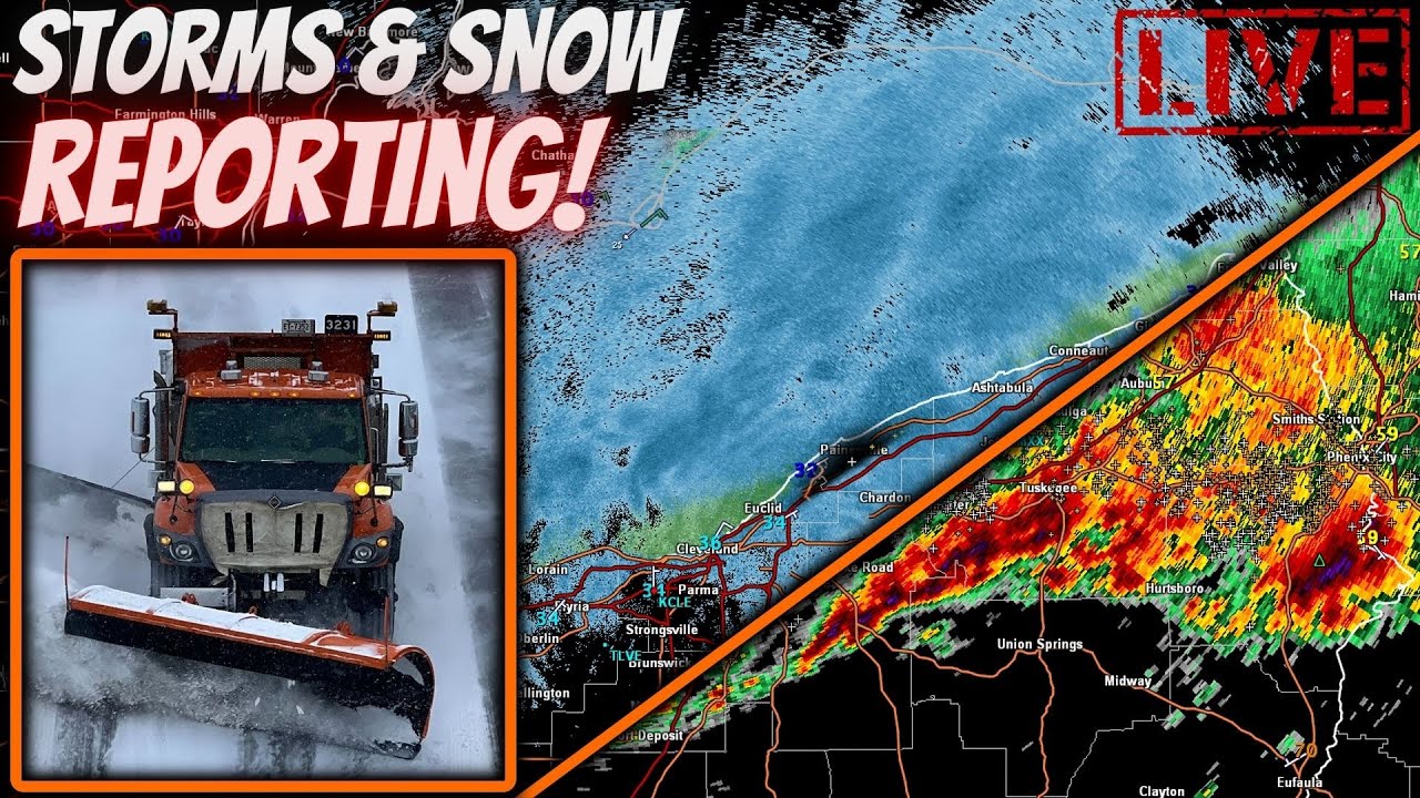 🔴LIVE COVERAGE - Strong To Severe Storms & Heavy Snow Ongoing! Live ...