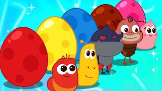Larva Learning Colors and Numbers Songs | Colorful Eggs on the Farm | Nursery Rhymes & Kids Songs