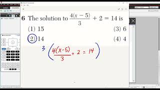 June 2024 Algebra 1 Regents Exam Question 6