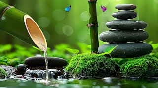 Relaxing Piano Music for Sleeping, Nature Sounds, Water Sounds, Bird Sounds, Bamboo Water