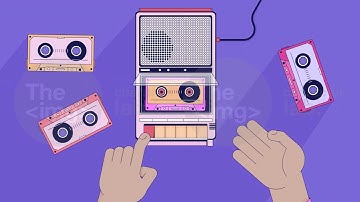 Inserting cassette tape into player lo fi animated cartoon background