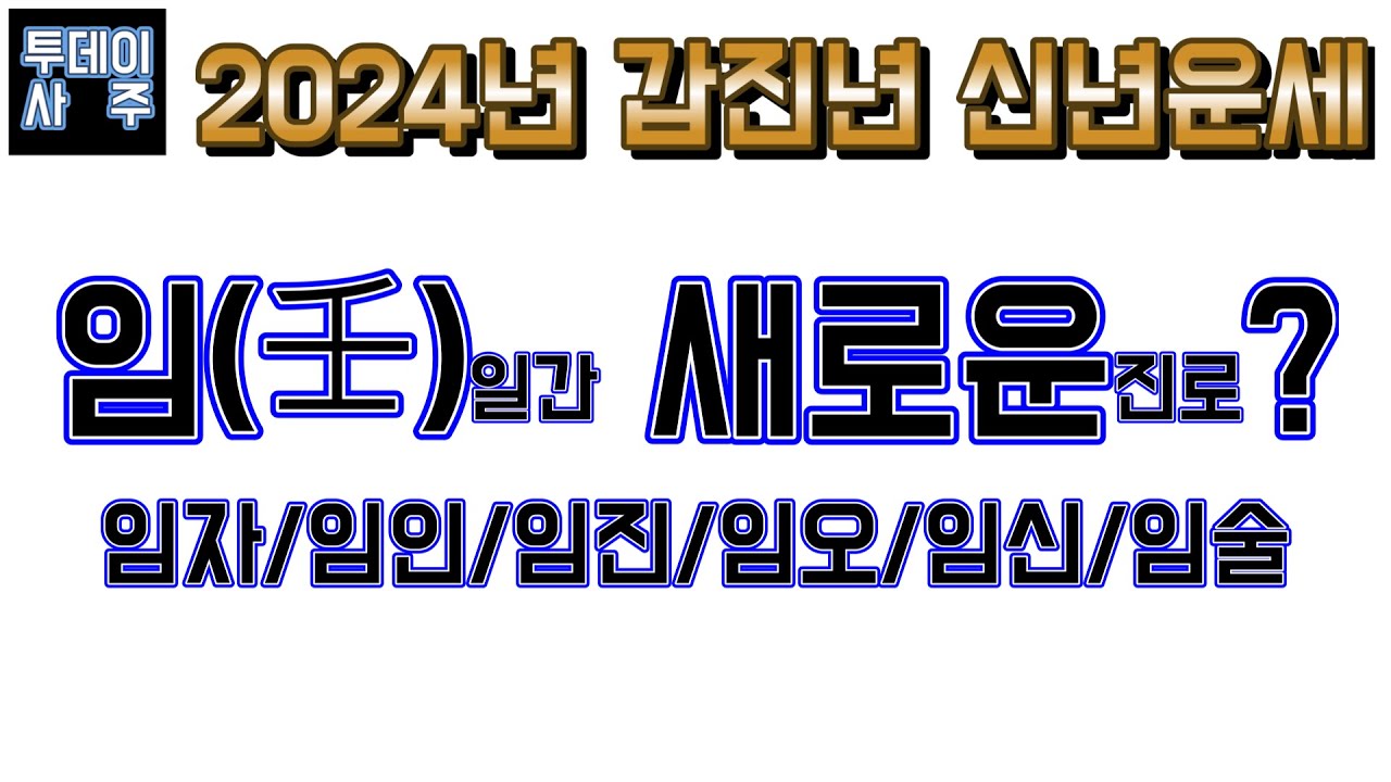 2024년 갑진년 신년운세(임일간 새로운 진로?) - YouTube