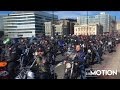 The hells angels lead thousands of bikers through london streets  harley davidson chopper bikes