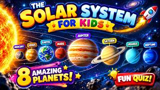 🌟 The Solar System for Kids 🚀 | 8 Planets, Space Adventure & Fun Quiz