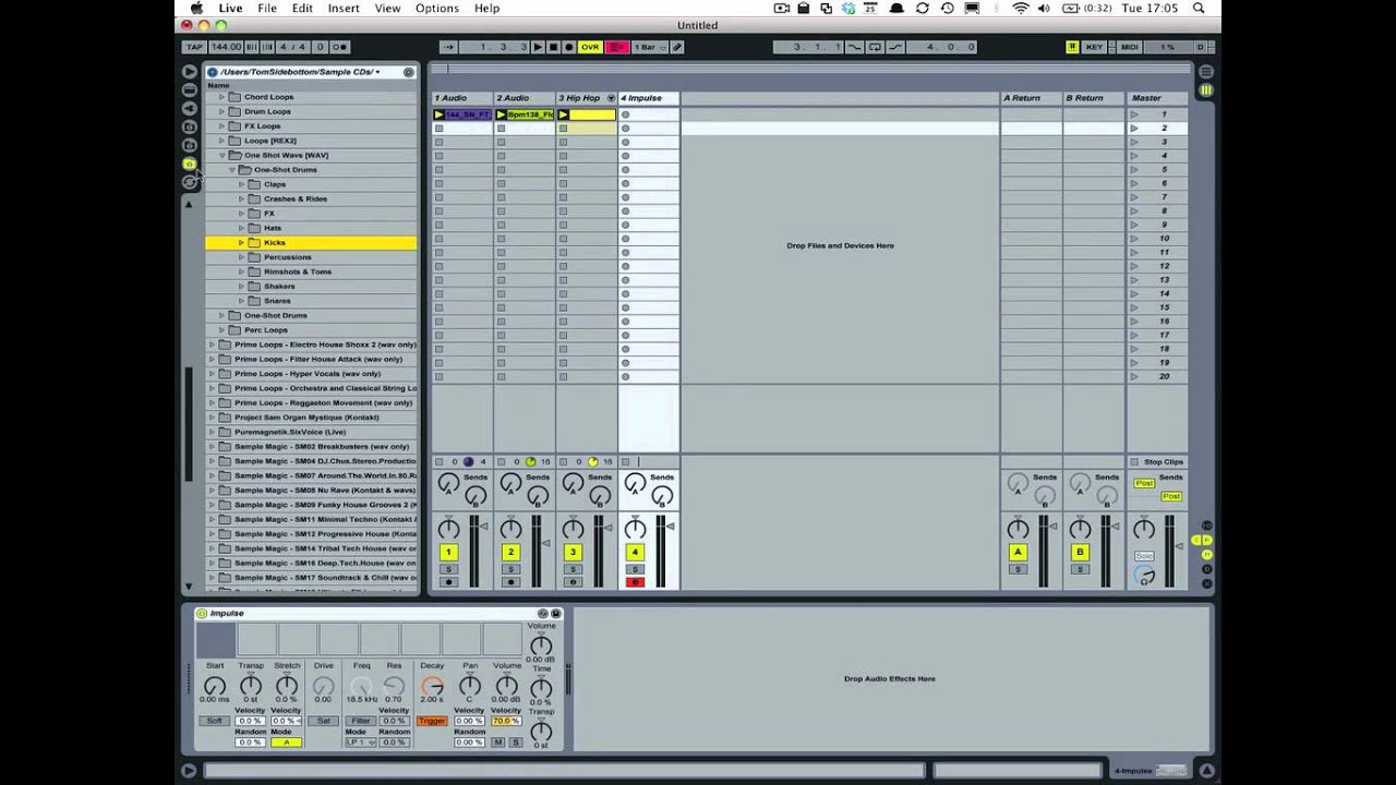 1 Minute Ableton Live Tutorial Recording a MIDI drum beat YouTube