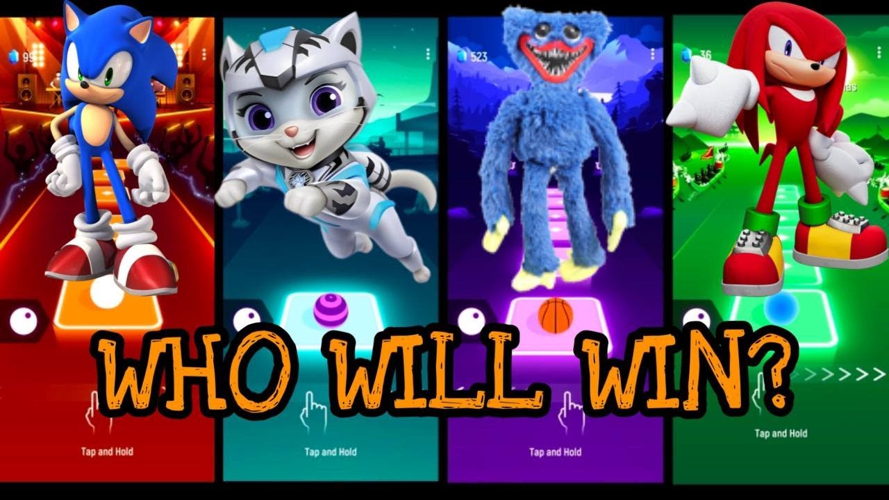 Sonic Rory Who Will Win ? Sonic VS Rory VS Haggu Waggu VS Knuckles Tiles Hop EDM ...