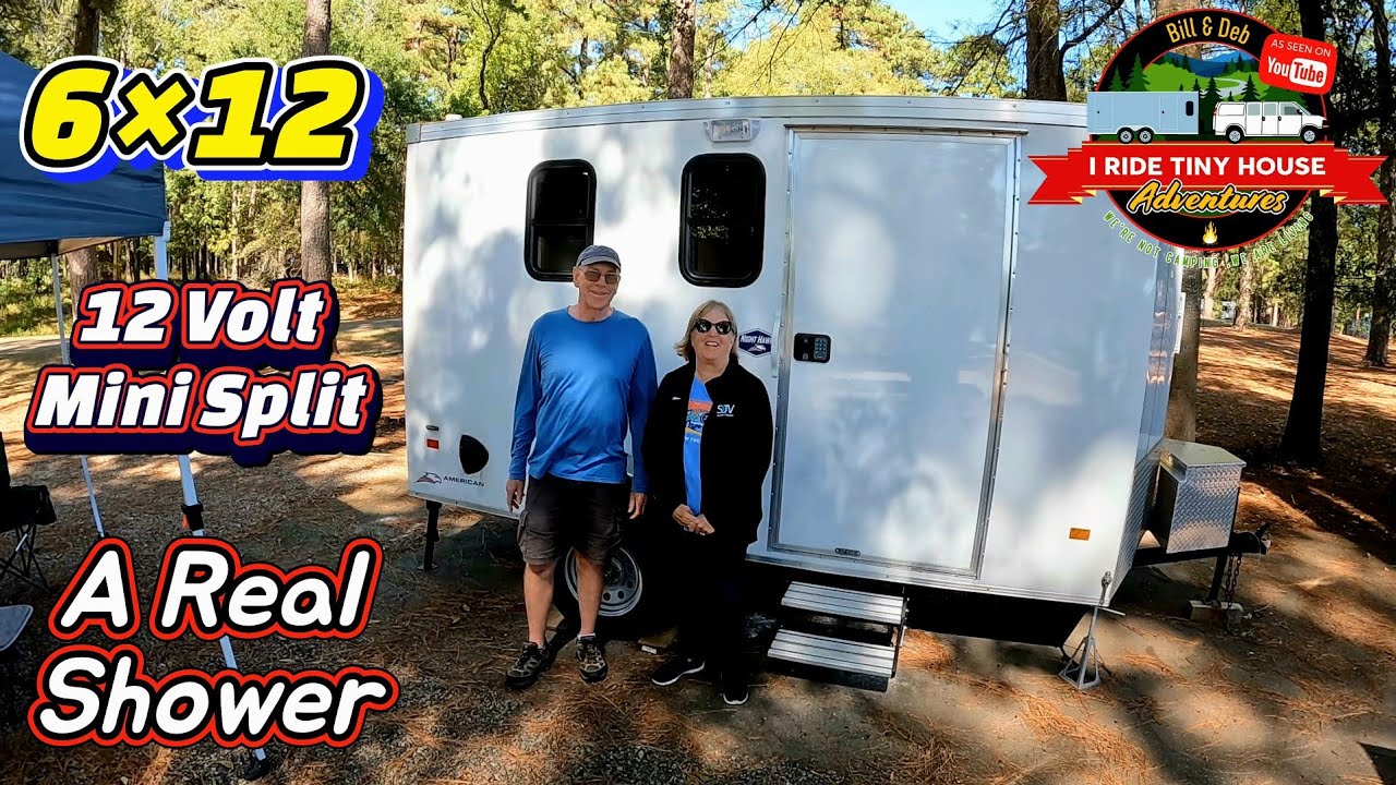 6x12 Cargo Trailer Conversion With A Real Shower And 12 Volt Mini Split ...