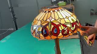 The manufacturing process of Tiffany lamps. tiffanylampusa stained glass lamps production factory.