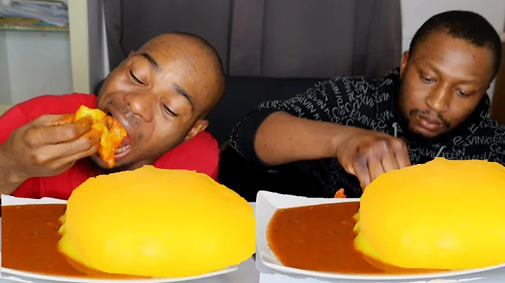 Big bites speed eating challenge | starch fufu and peppersoup | African food