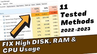 How to Fix High CPU, Disk & RAM Usage on Windows 10/11 - [11 Tested Ways]