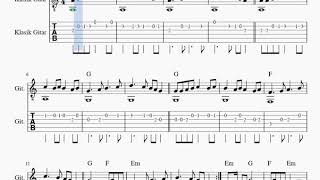 Bekle Bi̇zi̇ İstanbul - Gi̇tar Nota Tab Akor