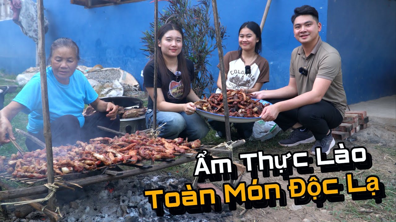 Chợ Lào Nhiều Gái Xinh Nhất, Được Chiêu Đãi Toàn Món Lạ Tại Nhà Em Gái Người Lào..!