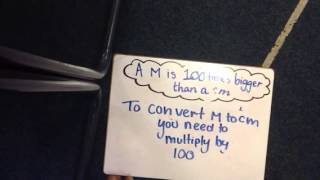 Converting cm to M and M to cm
