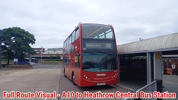 Full Route Visual | London Bus Route A10 - Uxbridge to Heathrow Central | (TE1750) SN09CGU