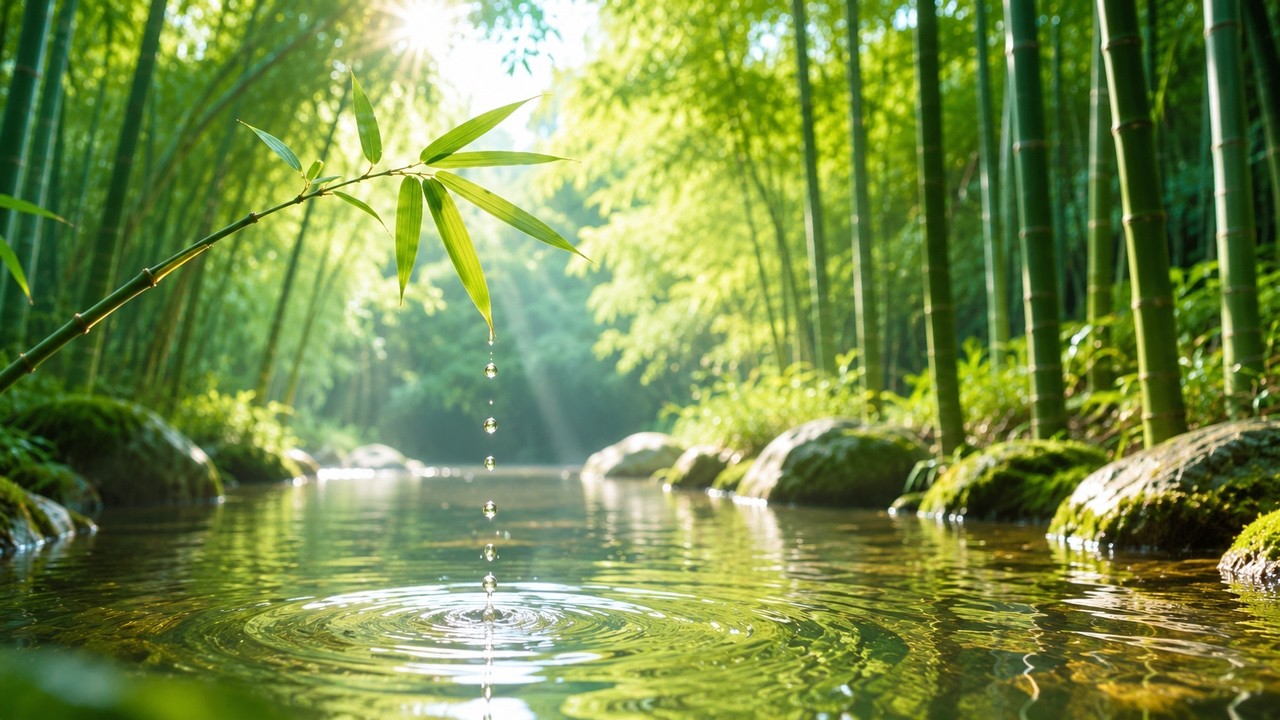 Japanese Bamboo Forest Music | Golden Morning Light & Bamboo Flute