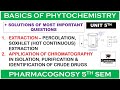 Unit 5 ImpQues Solution || Extraction & Chromatography || Pharmacognosy 5th Semester || Carewell