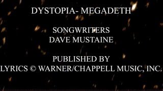 MEGADETH- DYSTOPIA LYRICS