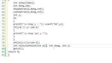 Ngôn ngữ Lập trình C : Bài 95 Tính tích các số chẵn trên 1 cột trong ma trận các số nguyên