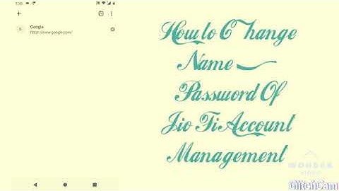 How to change name and password of Jio Fi Account Management by INDIAN GURUJI