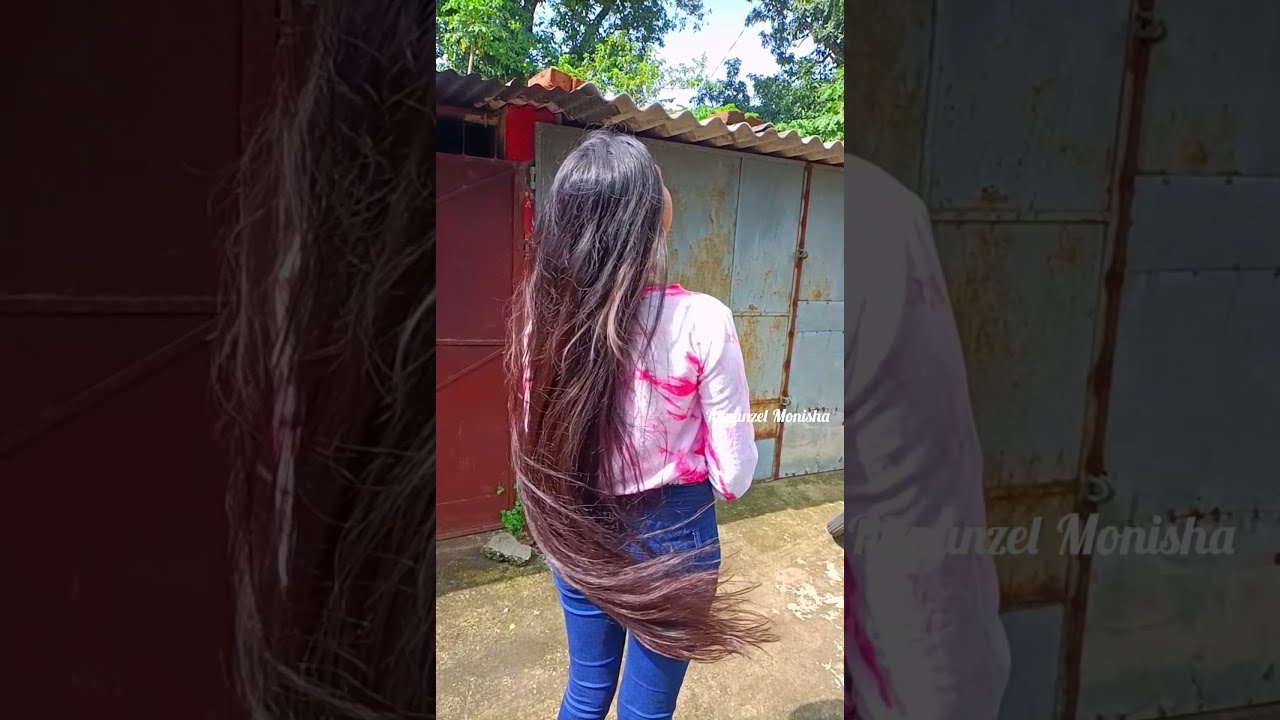 Rapunzel Monisha  Long Hair playing | Long Silky Hair 