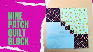 Nine Patch Quilt Block/ 12&quot; Square Quilt Block Idea/Sewing Ideas