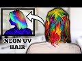 The craziest hair ive ever done  rainbow hair using cosmic void hair dye 