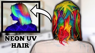 The Craziest Hair I've Ever Done 😬 RAINBOW HAIR USING COSMIC VOID HAIR DYE 🌈