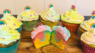 Rainbow Cupcakes | How to make Rainbow Cupcakes | unicorn Cupcakes