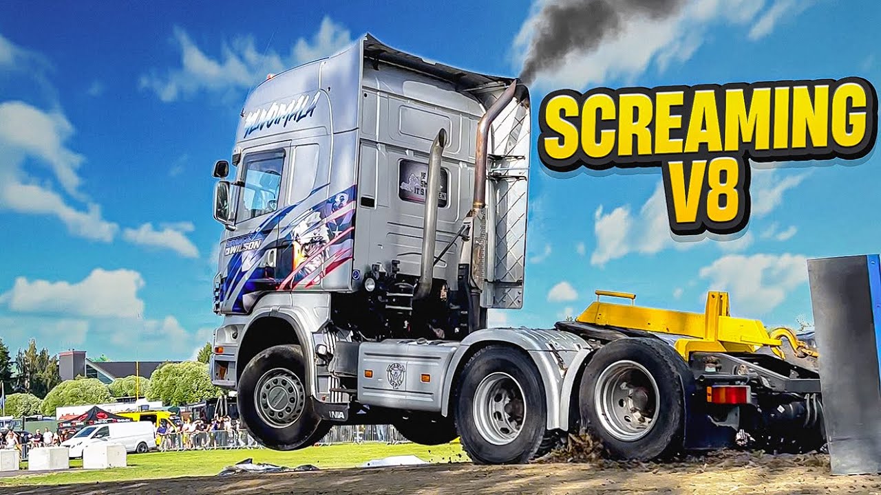 American Sled Pulling Scania in Finland! Full Pull! 