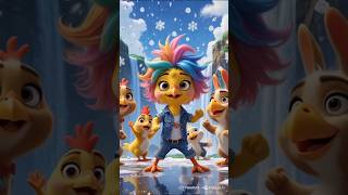 Funny Dancing Chicken With Rainbow Hair Viral Cartoon Shorts For Kids 2025
