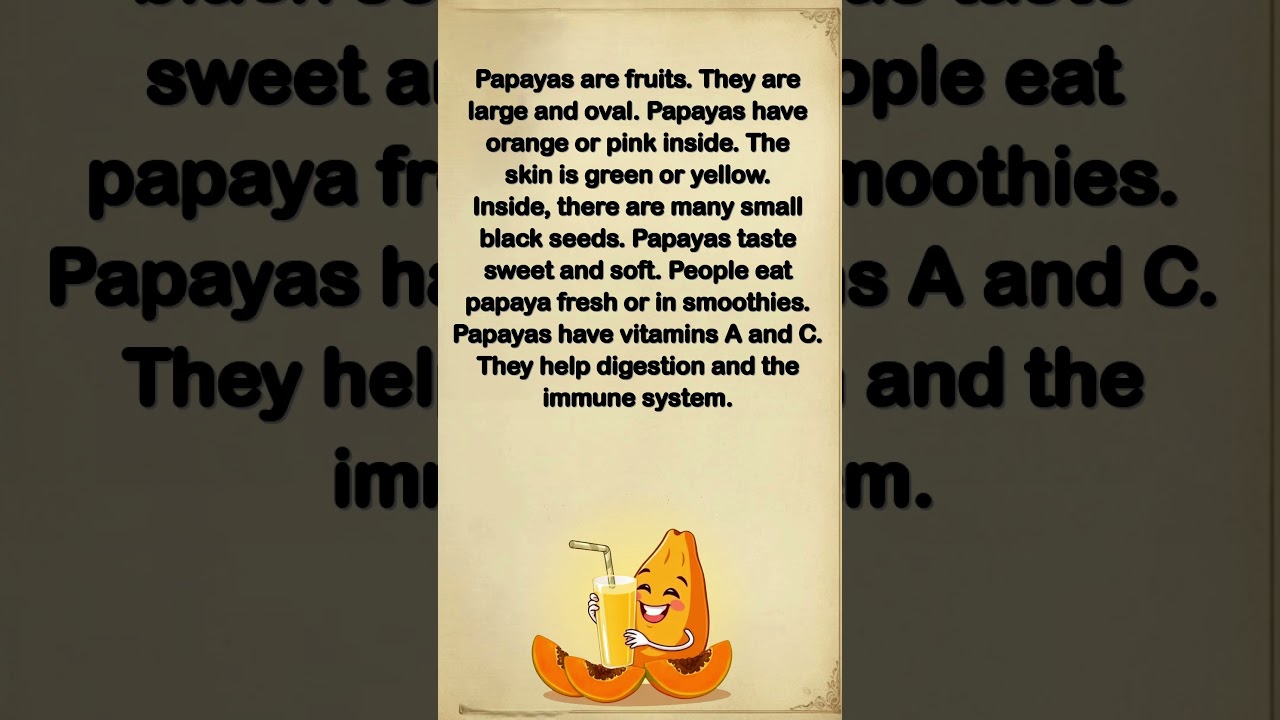 Slow English Listening | Papayas: Sweet, Healthy Fruit 