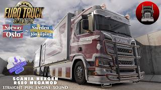 Scania NexGen R580 Megamod ETS2 v1.58 Mod｜ Open Pipe Engine Sound｜Norway Route POV Driving