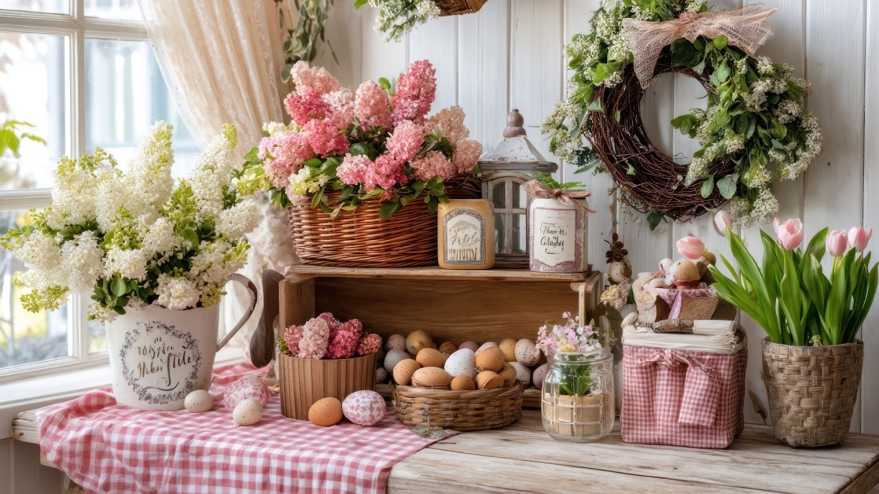 Spring Farmhouse Easter Decor DIY | Budget-Friendly Shabby Chic Home Ideas
