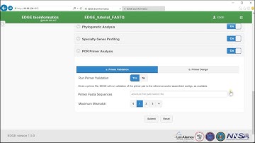 EDGE Tutorial Part 2.8 - PCR Primer Analysis & Job Submission
